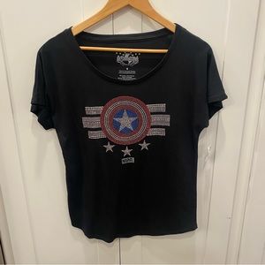 Sparkly Studded Captain America Tee